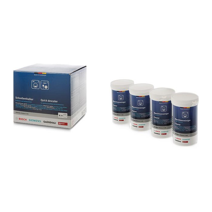 Set met reinigingsmiddel en snelontkalker voor wasmachines 00312269