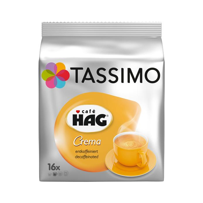 Koffie Tassimo T-Discs: Cafe Häg Crema Caffeinevrij Inhoud: 16 T-Discs 00574792