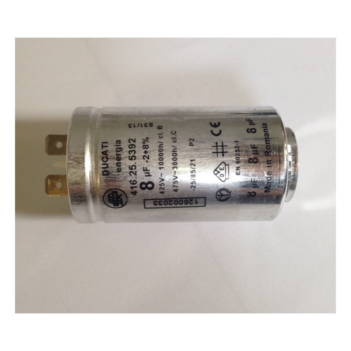 Zanussi / AEG condensator 8uF voor wasdroger  witgoedpartsnr: 1250020334