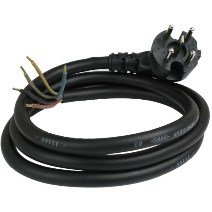 Perilex stekker 16A haaks 1.5mtr zwart 5x1.5mm 165520