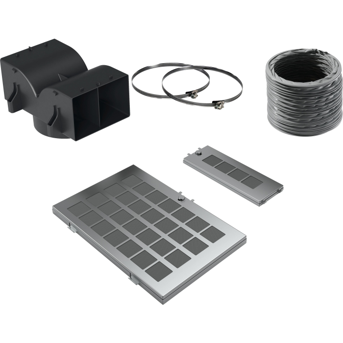 startset inclusief regenereerbaar koolfilter (levensduur 10 jaar) voor diagonale wandschouwkappen 17002811 - DWZ0AK0S0