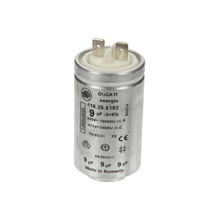 Zanussi / AEG condensator 9uF voor wasdroger witgoedpartsnr: 1250020227