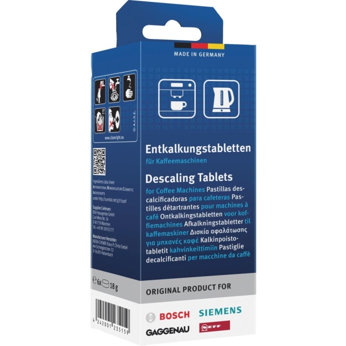 Bosch / Siemens Ontkalkingstabletten voor koffietoestellen en waterkokers 00311864
