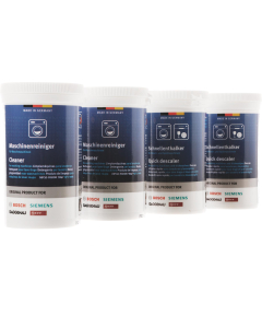 Set met reinigingsmiddel en snelontkalker voor wasmachines 00312265