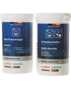 Set met reinigingsmiddel en snelontkalker voor wasmachines 00312276
