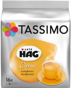 Koffie Tassimo T-Discs: Cafe Häg Crema Caffeinevrij Inhoud: 16 T-Discs 00574792