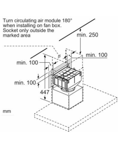 regenereerbaar geïntegreerde recirculatie CleanAir unit voor wandschouwkappen 17002117 - DWZ0XX0J5