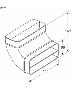 Verbindingsstuk plat-rond met geïntegreerde 90º boog voor toestellen met verticale ronde luchtuitlaat 17005034 - HEZ9VDSB2