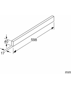 60 cm Greeplijst rvs, met logo (LI63… / LI64… / LI67...) 17005049