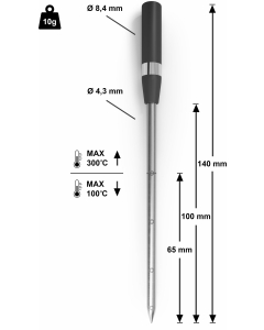 Bluetooth kerntemperatuurmeter, 150 x 19 x 52 mm 17008137
